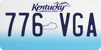KY license plate 776VGA