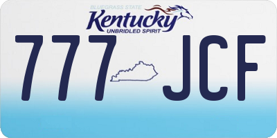 KY license plate 777JCF