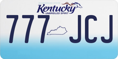 KY license plate 777JCJ