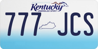KY license plate 777JCS