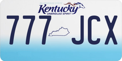 KY license plate 777JCX