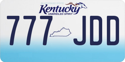 KY license plate 777JDD