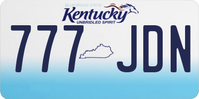 KY license plate 777JDN