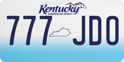 KY license plate 777JDO