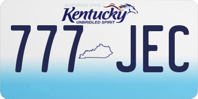 KY license plate 777JEC