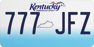 KY license plate 777JFZ