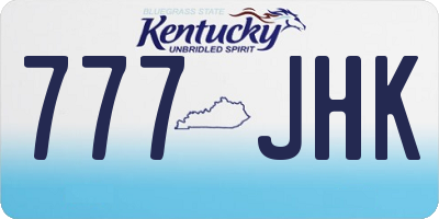 KY license plate 777JHK