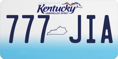 KY license plate 777JIA