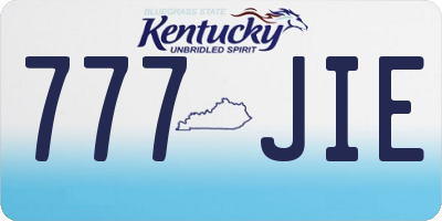 KY license plate 777JIE