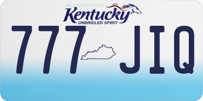 KY license plate 777JIQ