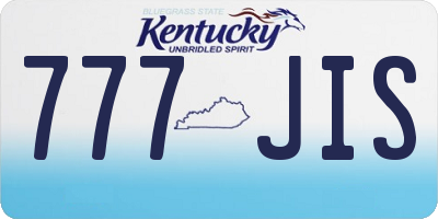 KY license plate 777JIS