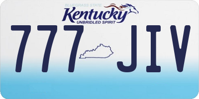 KY license plate 777JIV