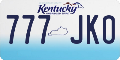 KY license plate 777JKO