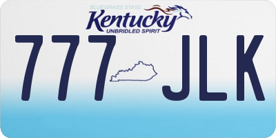 KY license plate 777JLK