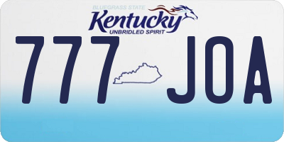KY license plate 777JOA