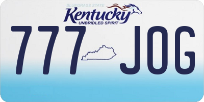 KY license plate 777JOG