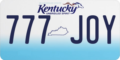 KY license plate 777JOY