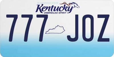 KY license plate 777JOZ