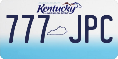 KY license plate 777JPC