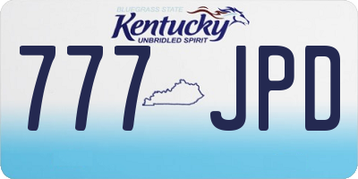 KY license plate 777JPD
