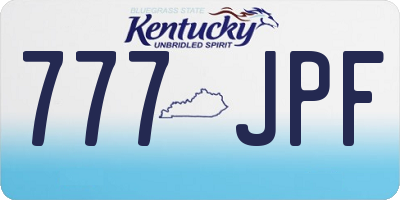 KY license plate 777JPF