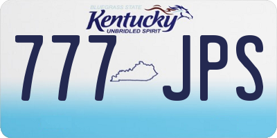 KY license plate 777JPS