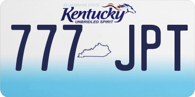 KY license plate 777JPT