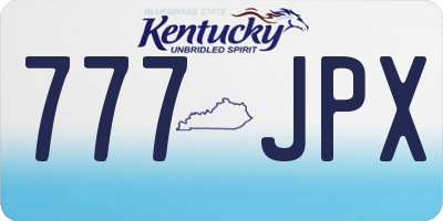 KY license plate 777JPX