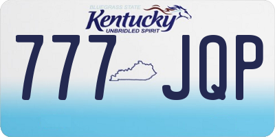 KY license plate 777JQP