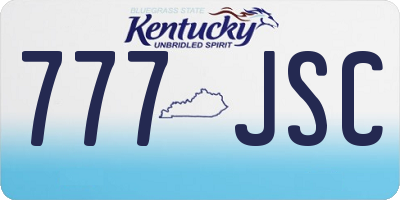 KY license plate 777JSC