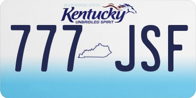 KY license plate 777JSF