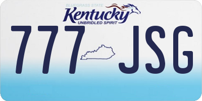 KY license plate 777JSG