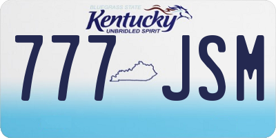 KY license plate 777JSM