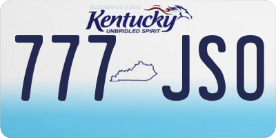 KY license plate 777JSO