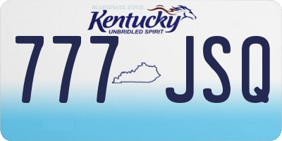 KY license plate 777JSQ