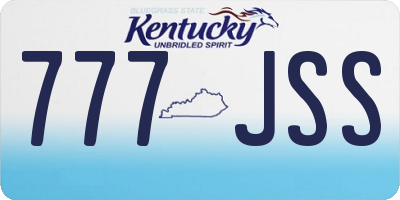 KY license plate 777JSS