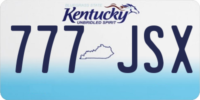 KY license plate 777JSX