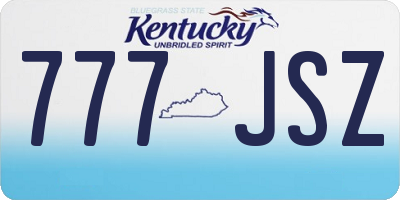 KY license plate 777JSZ