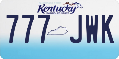 KY license plate 777JWK