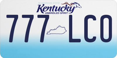 KY license plate 777LCO
