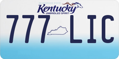 KY license plate 777LIC