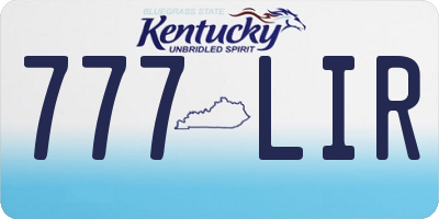 KY license plate 777LIR