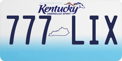 KY license plate 777LIX