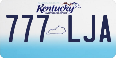 KY license plate 777LJA