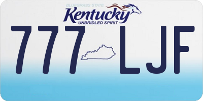 KY license plate 777LJF