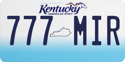 KY license plate 777MIR