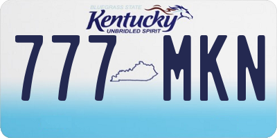 KY license plate 777MKN