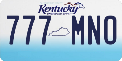 KY license plate 777MNO