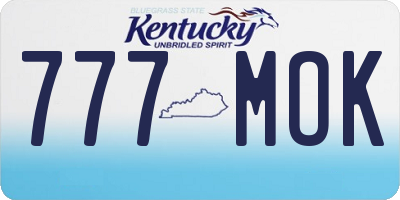 KY license plate 777MOK