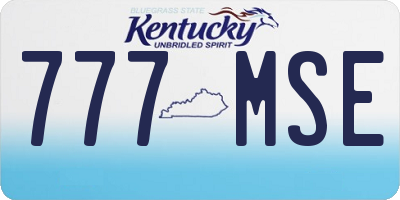 KY license plate 777MSE